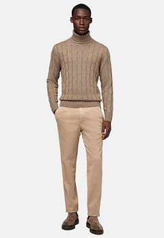 Jersey Cuello Alto Gris Topo De Lana Merina
