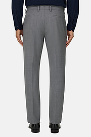 Washable Wool Stretch Trousers, Grey, thumb, 5