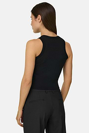 Viscose Nylon Knitted Top, Black, thumb, 3