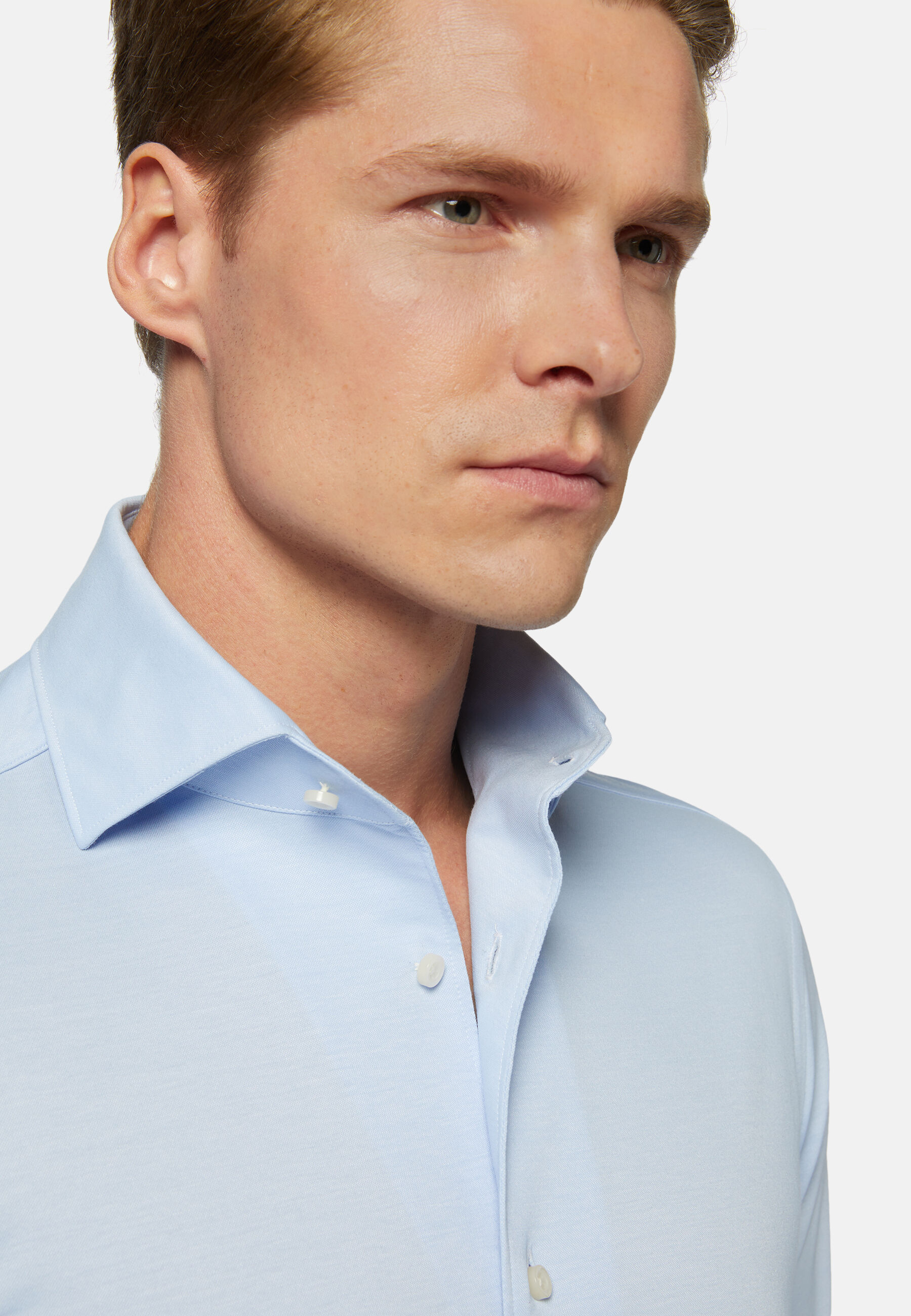 Camisa Estilo Polo De Punto Jersey Japonés Corte Regular, Azul claro, hi-res