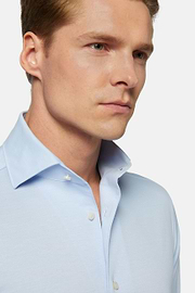 Camisa Estilo Polo De Punto Jersey Japonés Corte Regular, Azul claro, hi-res