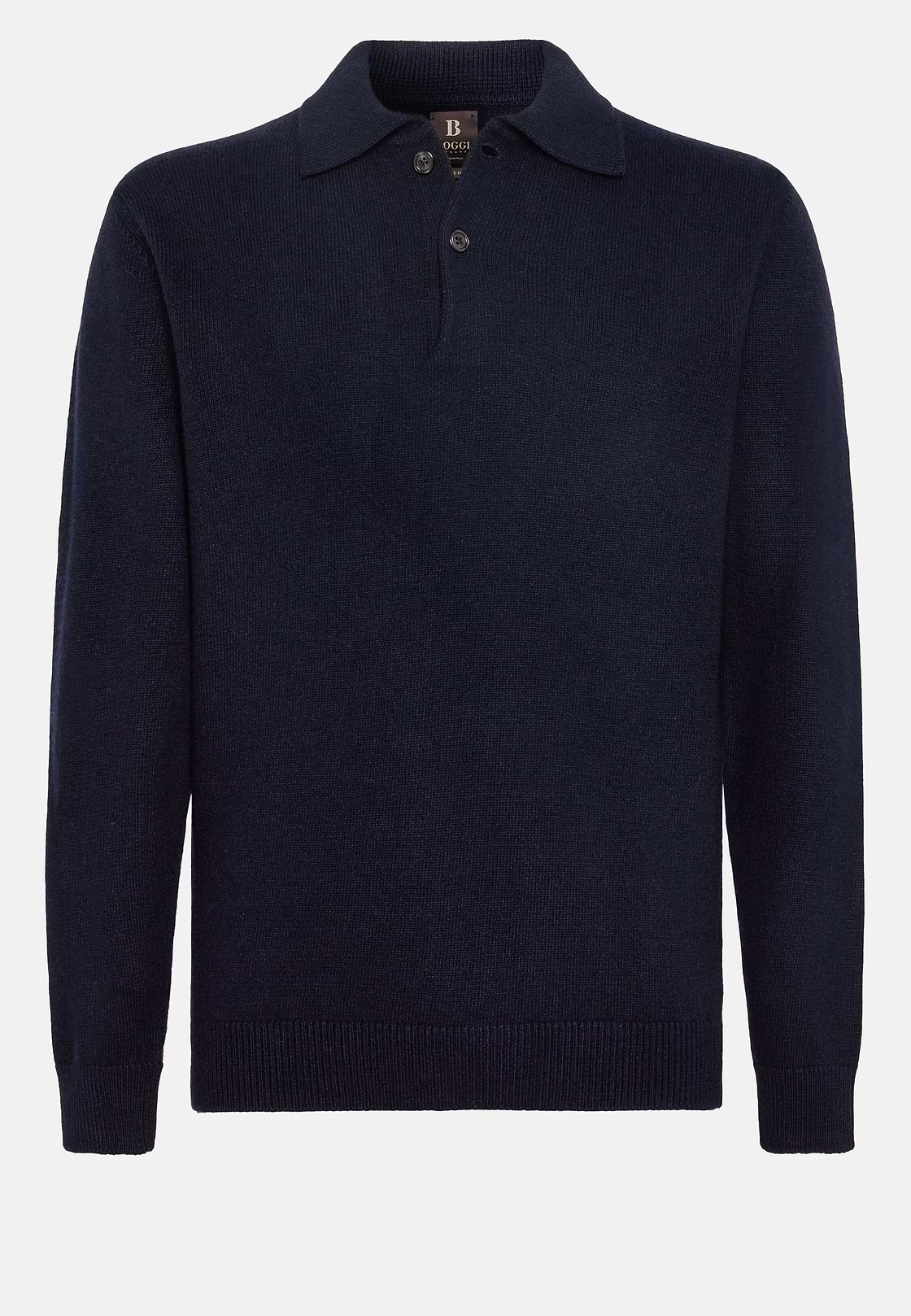 Navy Polo Neck Jumper in a Cashmere Blend, Navy blue, hi-res