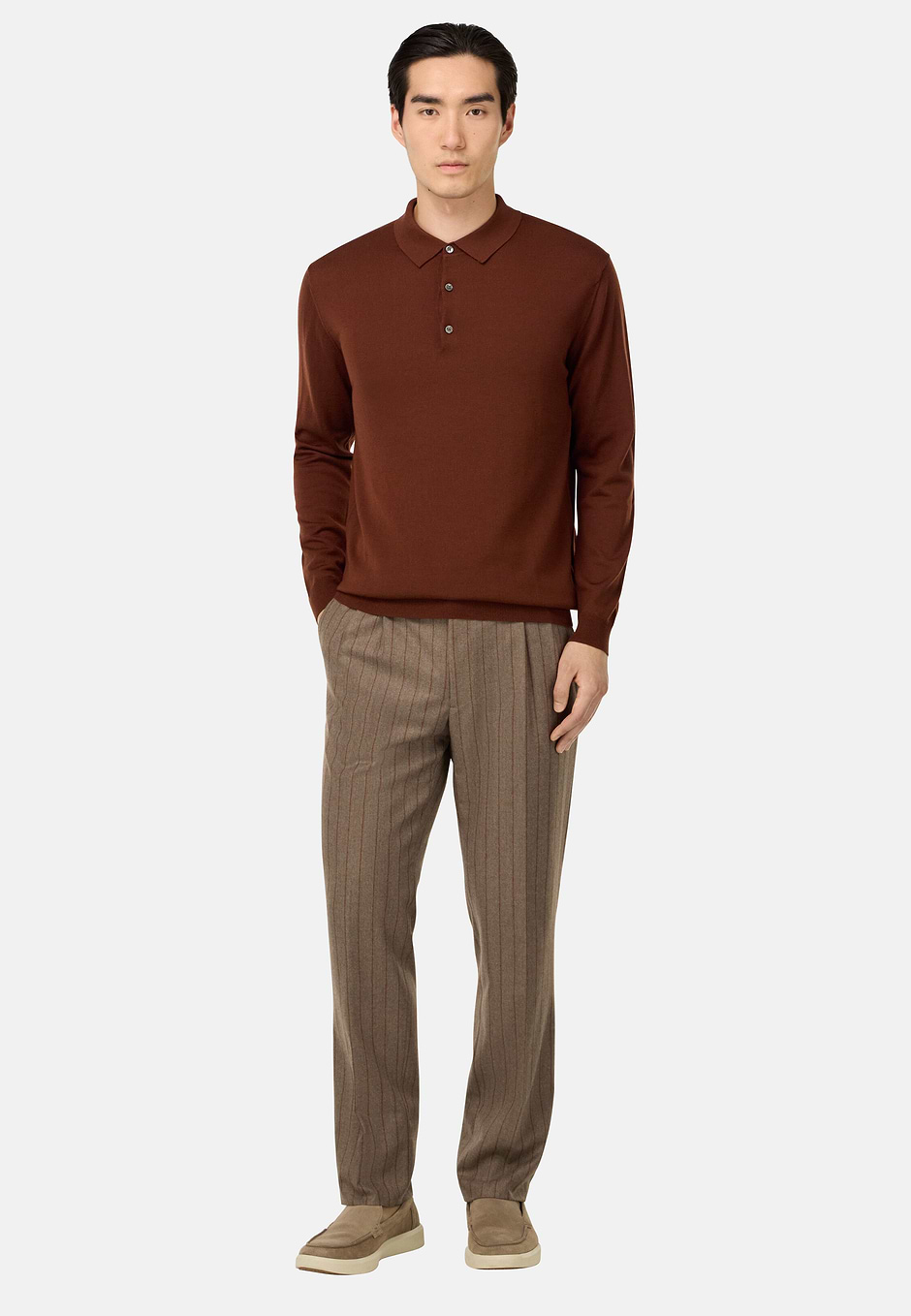 Polo Maille En Laine Mérinos, Rojo, hi-res