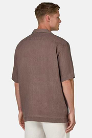 Regular Fit Linen Shirt, Taupe, hi-res