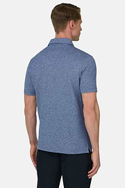 Cotton Linen Polo, Indigo, thumb, 3
