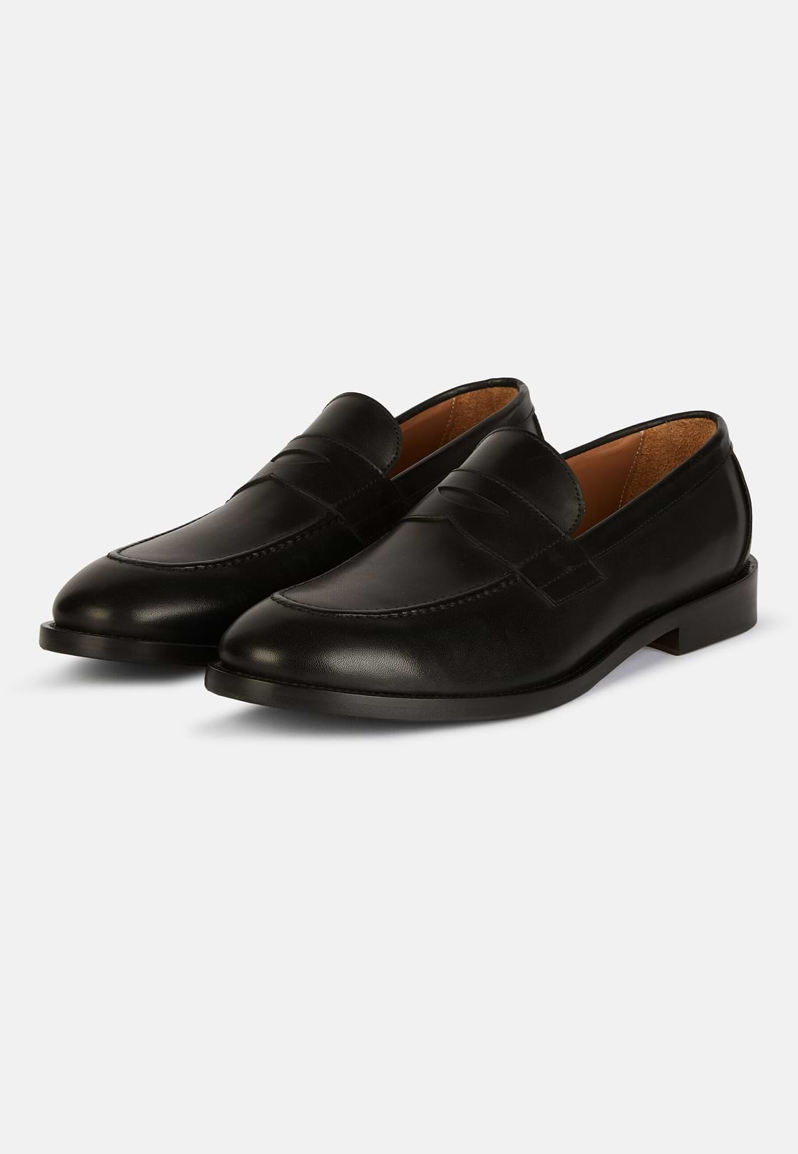 Loafer In Buffered Leather, Black, hi-res
