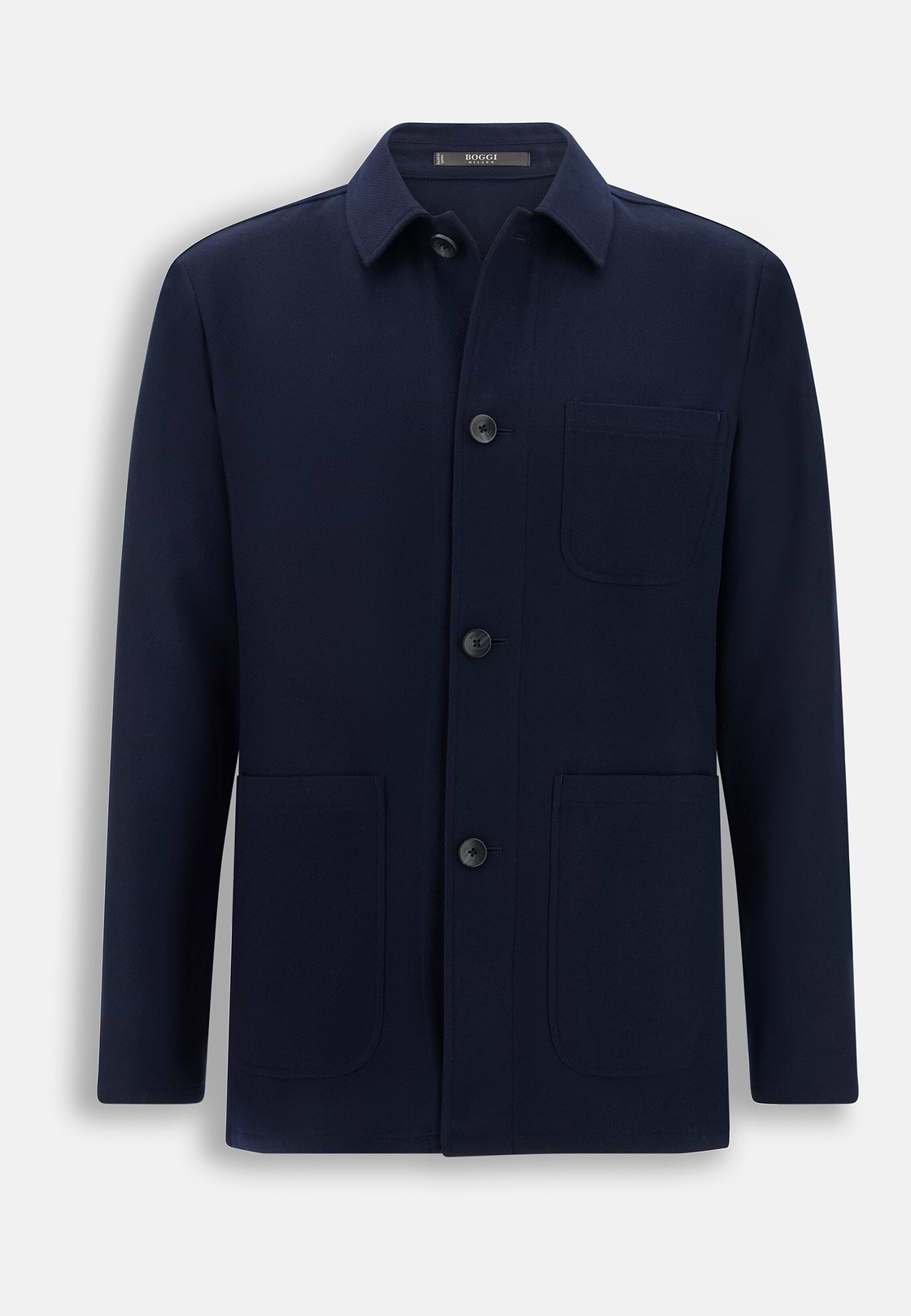 Shacket in Diagonal Wool, Navy blue, hi-res, 6