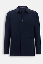 Shacket in Diagonal Wool, Navy blue, thumb, 6