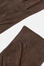 Velourslederhandschuhe, Braun, hi-res
