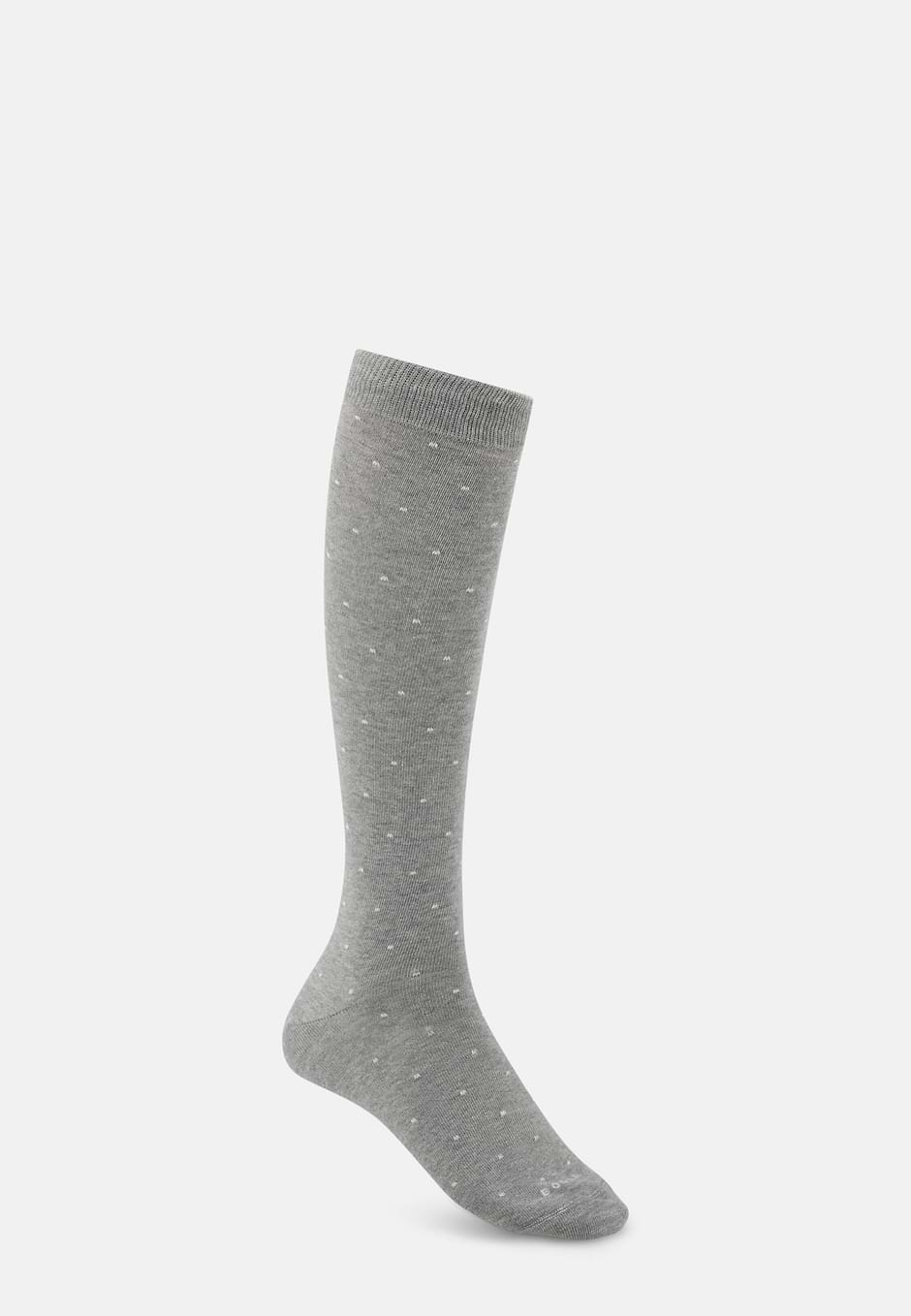 Lange Socken Punktemuster aus Mischgewebe, Light grey, hi-res