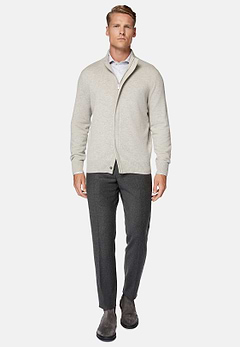 Pull Full Zip Sable En Laine Cachemire