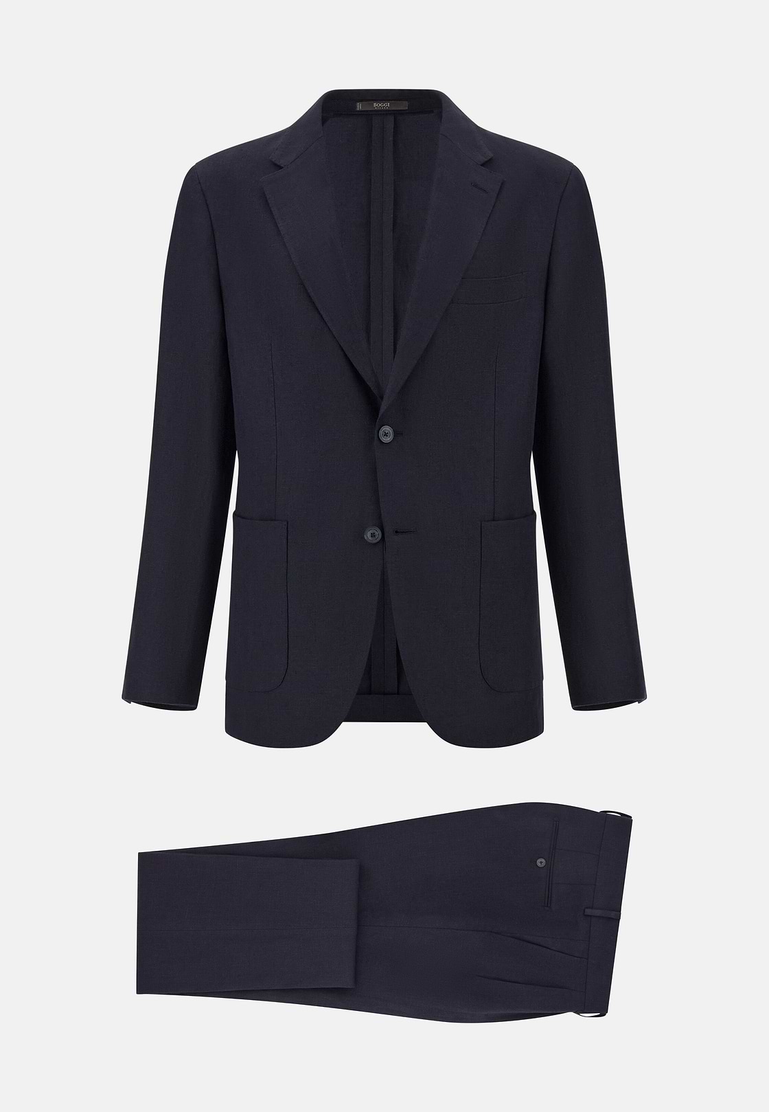Costume En Pur Lin, bleu marine, hi-res