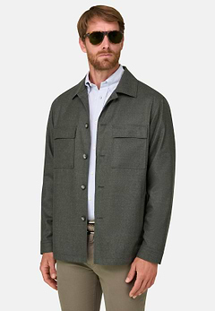 Shacket in Wool Flannel