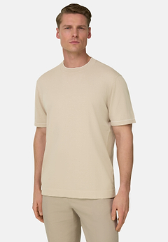 Strick-T-Shirt Aus Baumwollkrepp