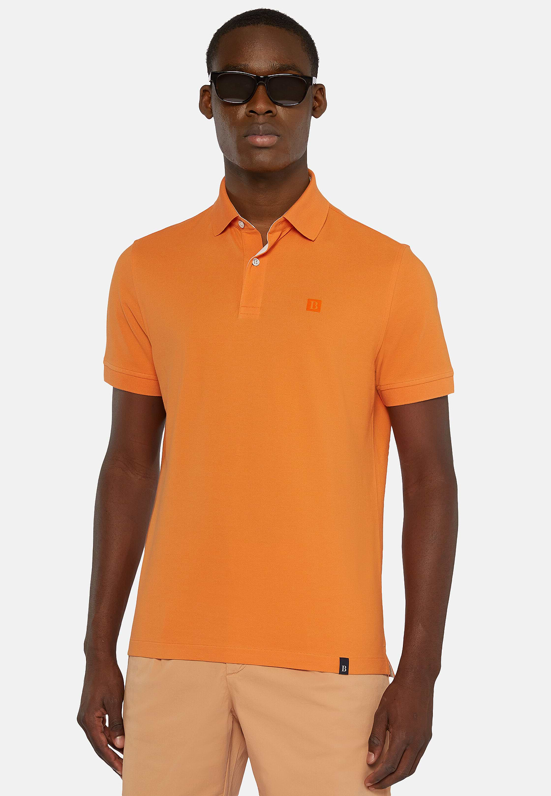 Cotton Piqué Polo Shirt, OCHRE, hi-res