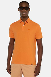 Cotton Piqué Polo Shirt, OCHRE, hi-res