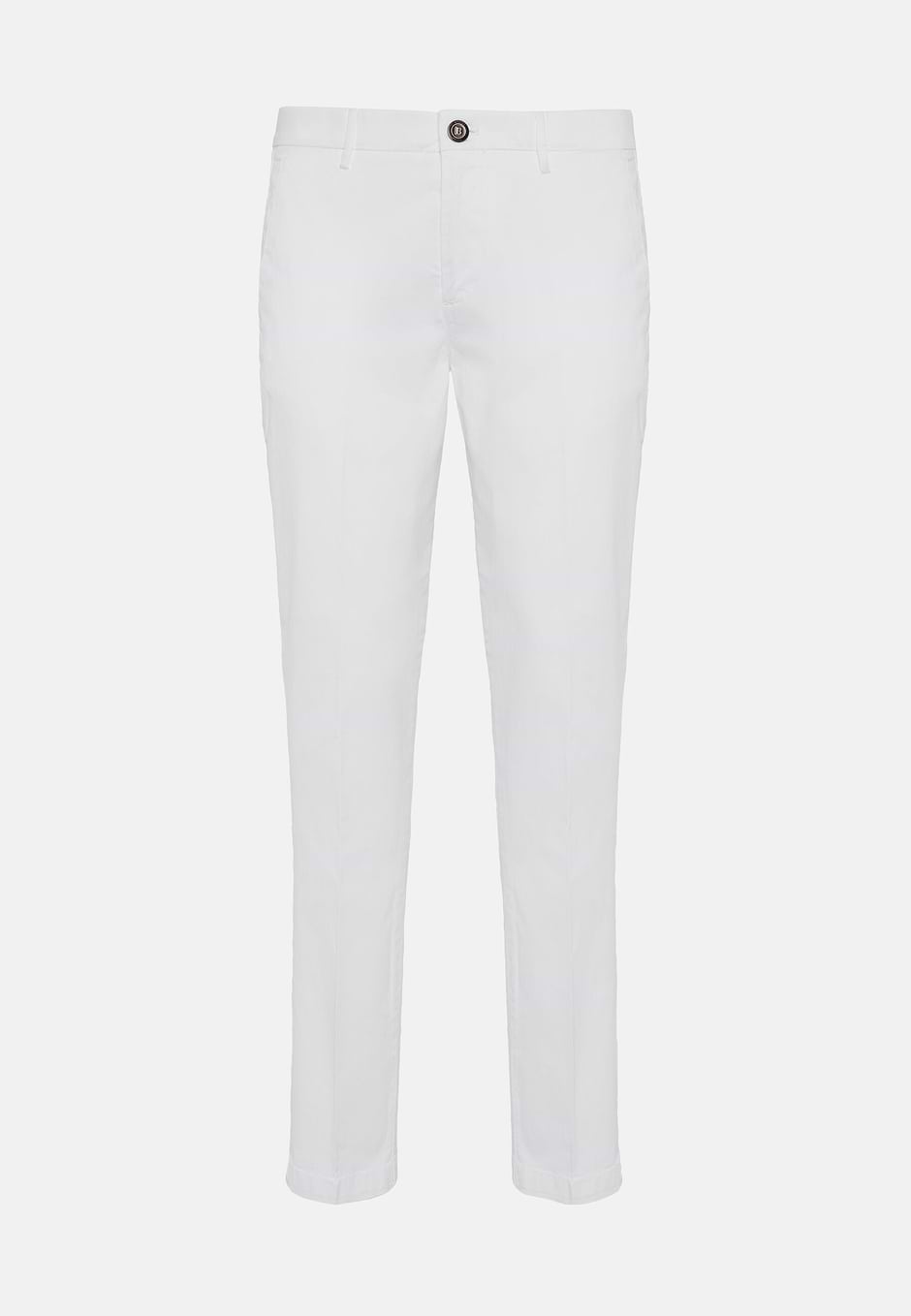 Stretch Cotton Trousers, White, hi-res