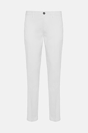 Stretch Cotton Trousers, White, hi-res