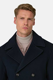 Peacoat in Wool, Navy blue, thumb, 3