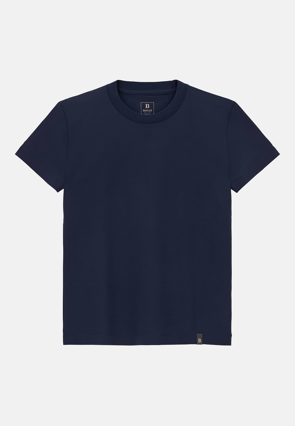 T-Shirt In Cotone Seta, Navy, hi-res, 5