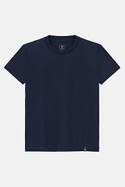 T-Shirt In Cotone Seta, Navy, thumb, 5