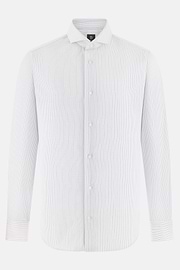 Camicia A Righe In Cotone Slim Fit, Blu, thumb, 6