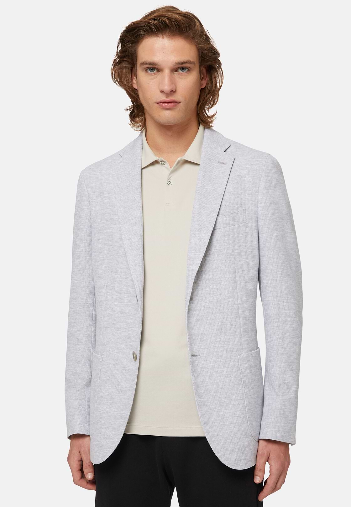 Light Grey B-Jersey Cotton Jacket, light grey, hi-res