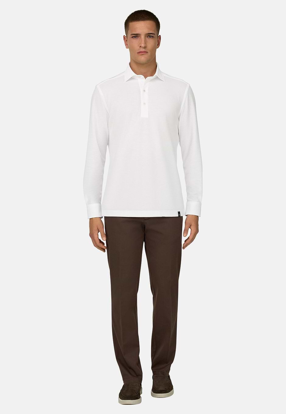 Polo In Jersey Giapponese, Bianco, hi-res