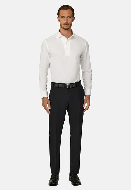 Japanese Jersey Polo Shirt, White, hi-res