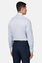 Camicia A Righe In Cotone Regular Fit, Azzurro, thumb, 3