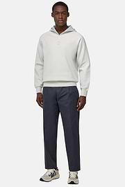 Cotton Blend Hoodie, White, hi-res