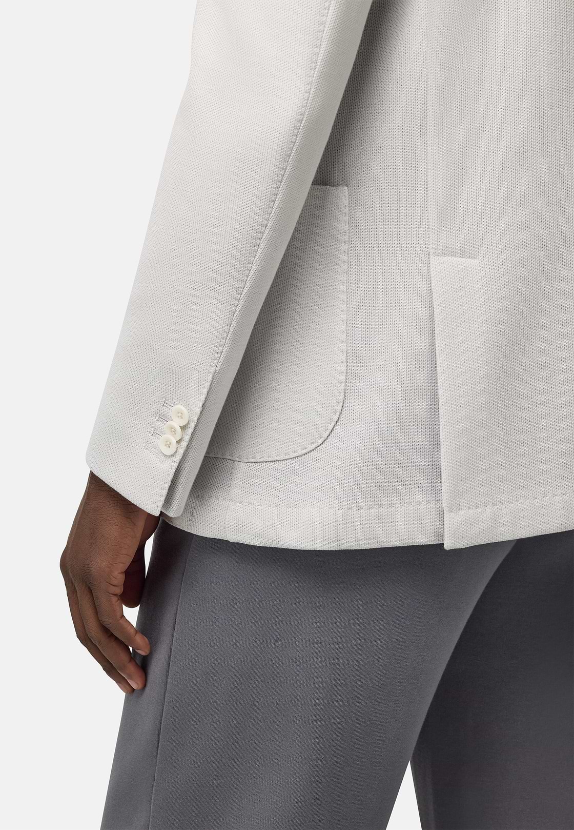 B Jersey Cotton Crepe Jacket, Ice, hi-res