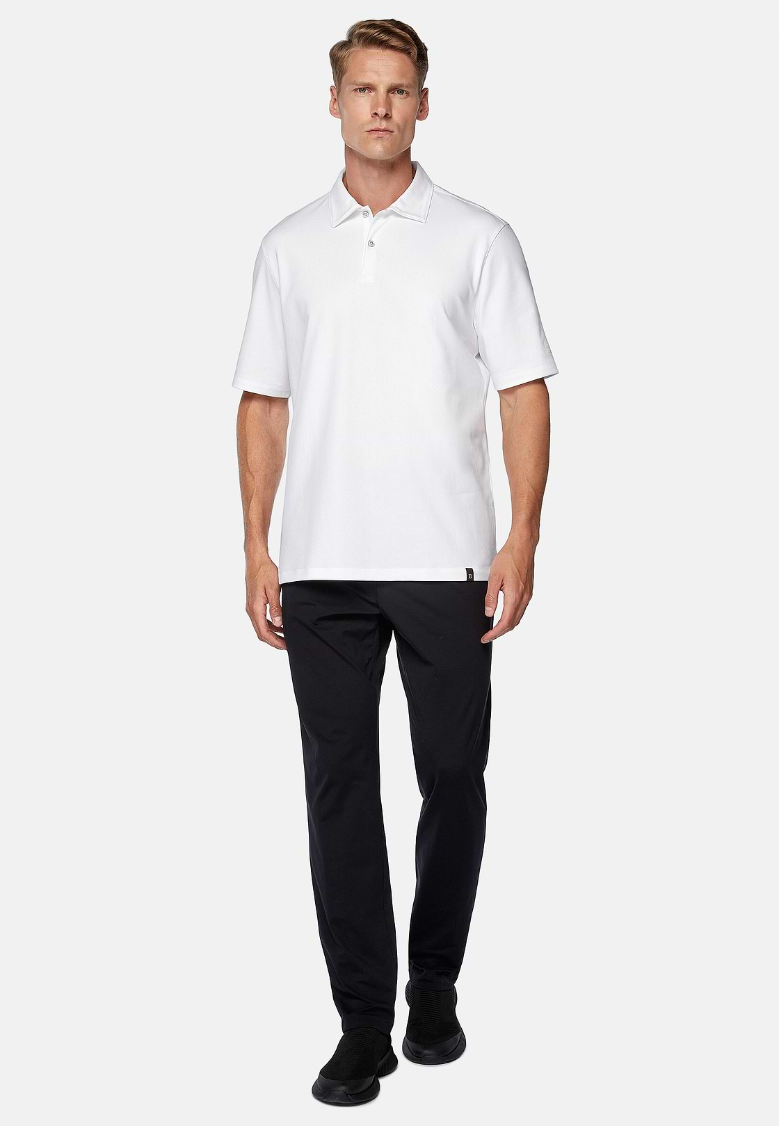 High-Performance Piqué Polo Shirt, White, hi-res