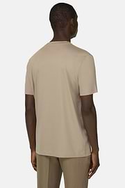 T-Shirt En Coton Tencel, Taupe, thumb, 3