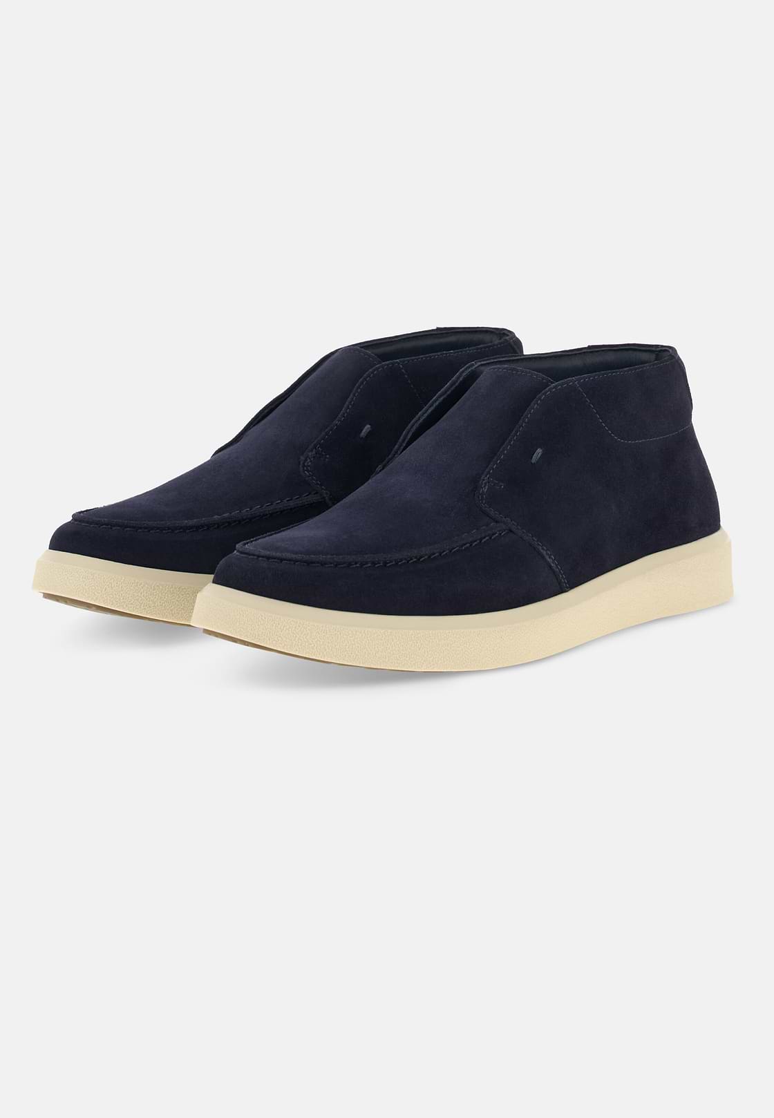 CIRRUS Suede Ankle Boots, Navy blue, hi-res, 3