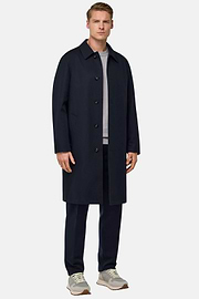 Παλτό ναυτικού τύπου από τεχνικό βαμβάκι, Navy blue, hi-res