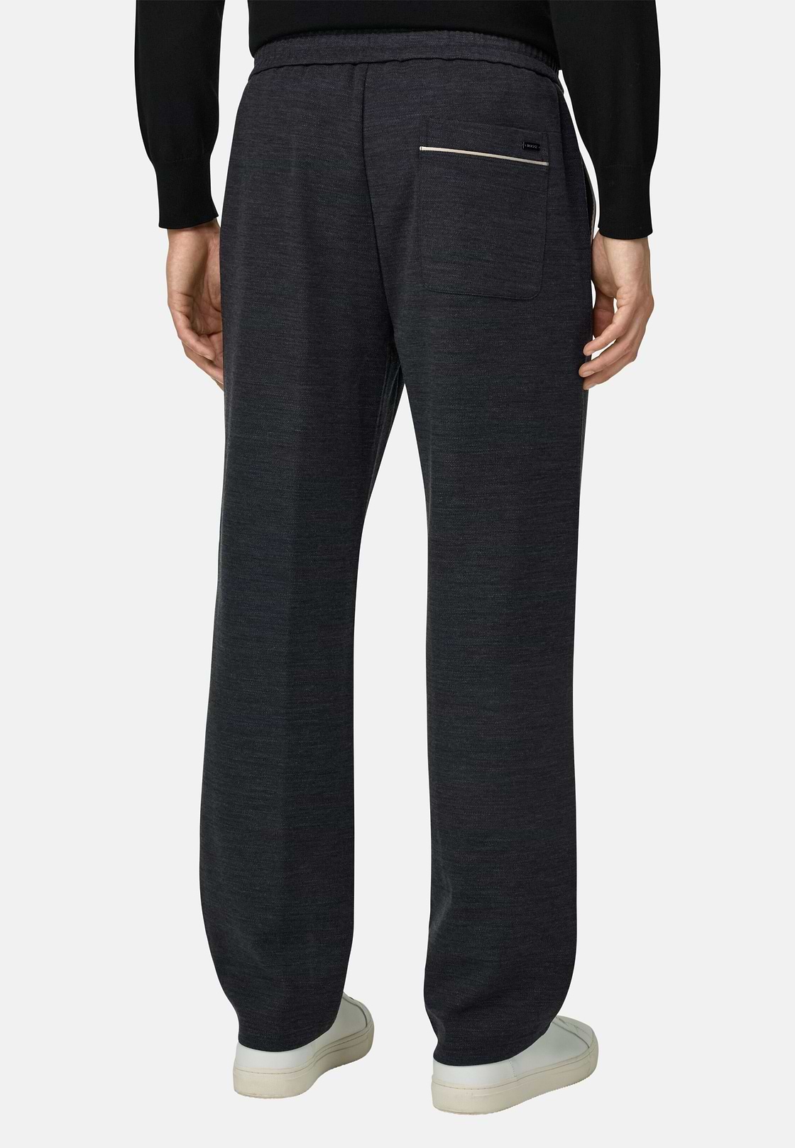 Jogginghose aus Mischgewebe WOOLTECH mit diagonalem Muster, Holzkohle, hi-res, 5