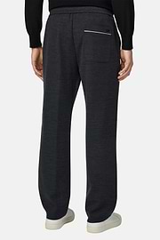 Jogginghose aus Mischgewebe WOOLTECH mit diagonalem Muster, Holzkohle, thumb, 5