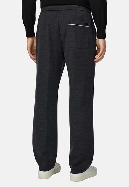 Joggers in Wool Blend WOOLTECH Diagonal, Charcoal, hi-res