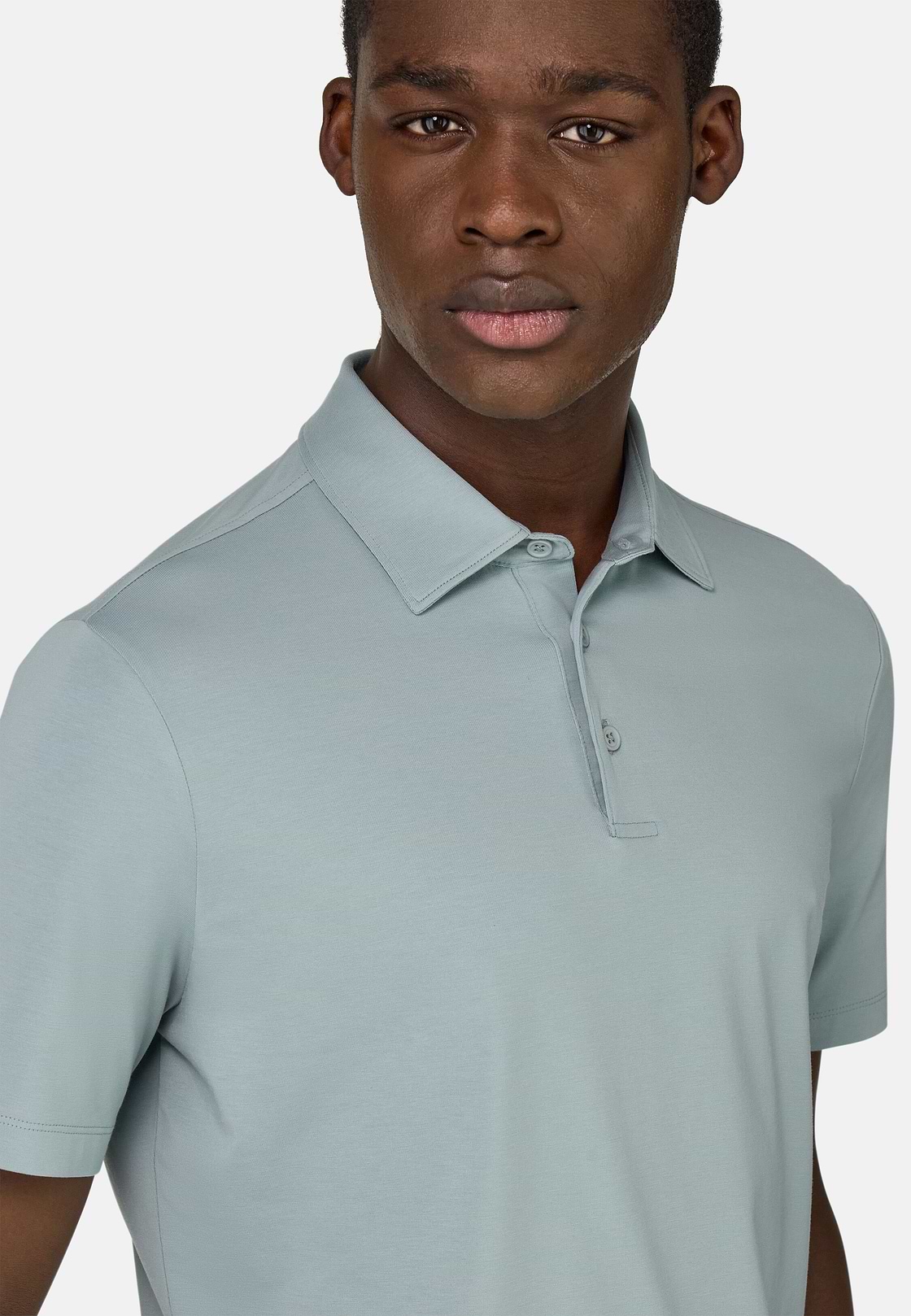 Polo Shirt In Stretch Supima Cotton, Light Green, hi-res