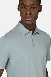 Polo Shirt In Stretch Supima Cotton, Light Green, hi-res