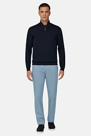 Pantalon En Coton Tencel Extensible, Air-bleu, thumb, 2