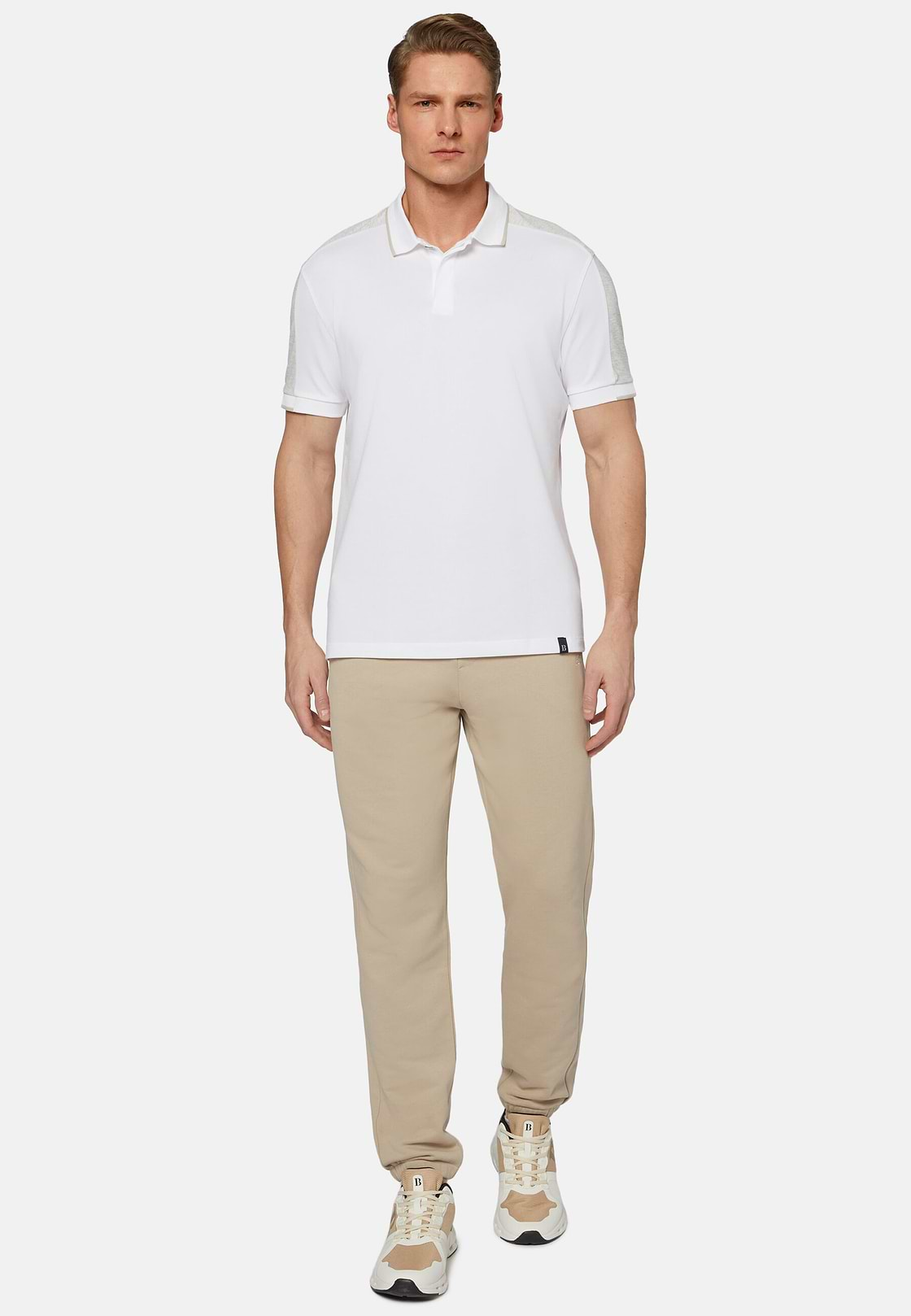 High-Performance Piqué Polo Shirt, White, hi-res