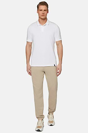 High-Performance Piqué Polo Shirt, White, hi-res