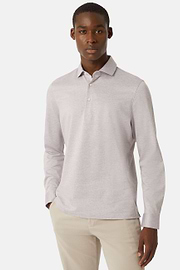 Polo De Punto Jersey De Algodón Corte Regular, Beige, hi-res