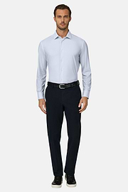 Shirt Micro Patterned Nylon Stretch Slim Fit B Tech, Light Blue, thumb, 2