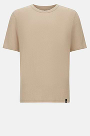 T-Shirt in Stretch Linen Jersey, Sand, hi-res