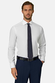 Hemd aus Pin-Point-Baumwolle Slim Fit, Weiß, thumb, 1