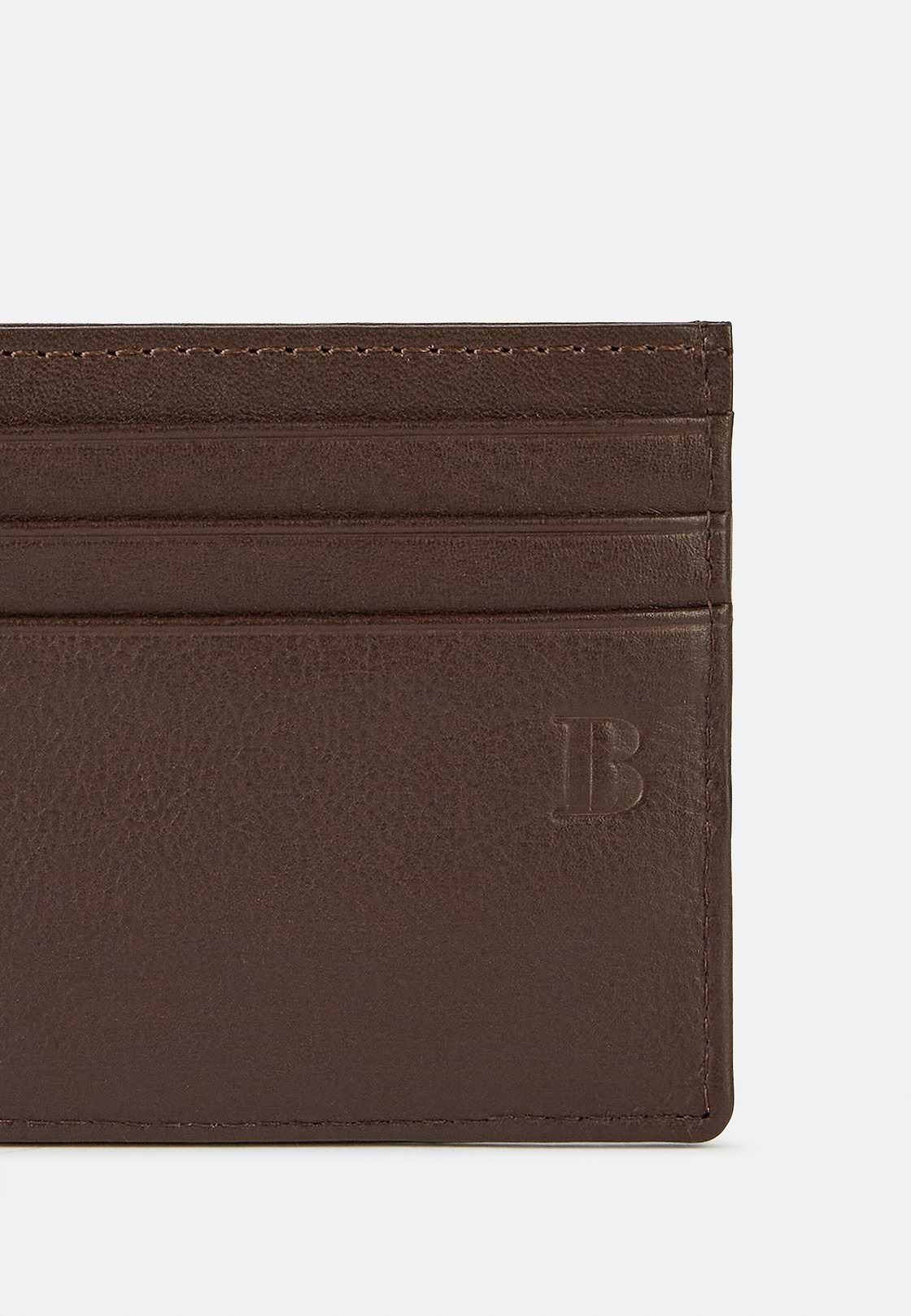 Leather Credit Card Holder, Brown, hi-res