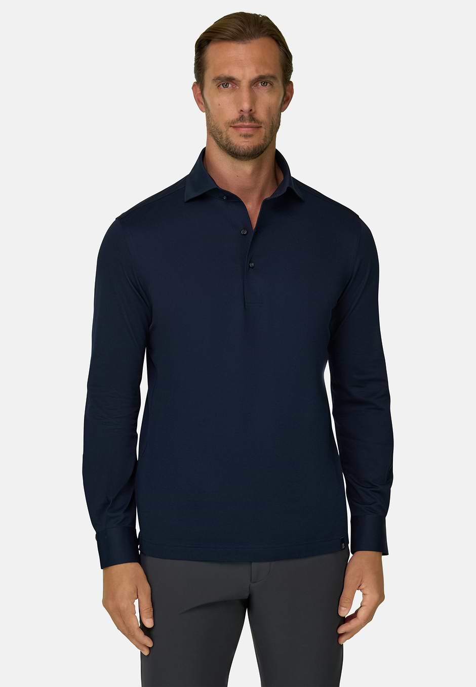 Japanese Jersey Polo Shirt, DARK NAVY, hi-res